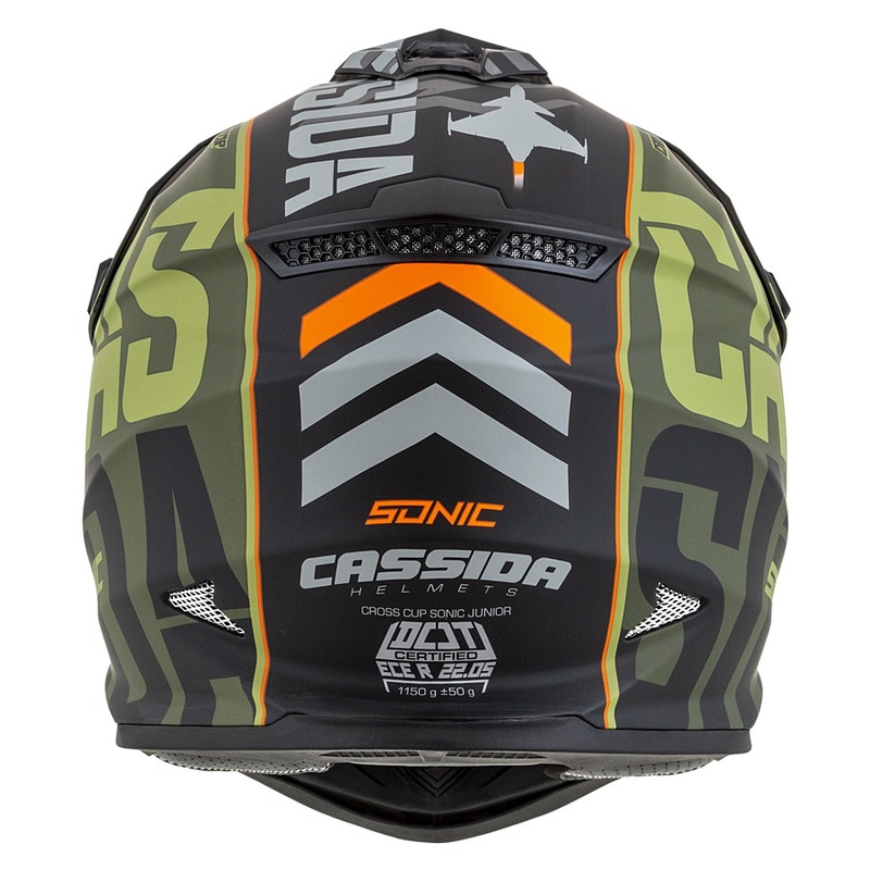 Dětská motokrosová přilba Cassida Cross Cup Sonic Junior oranžovo-zelená matná výprodej