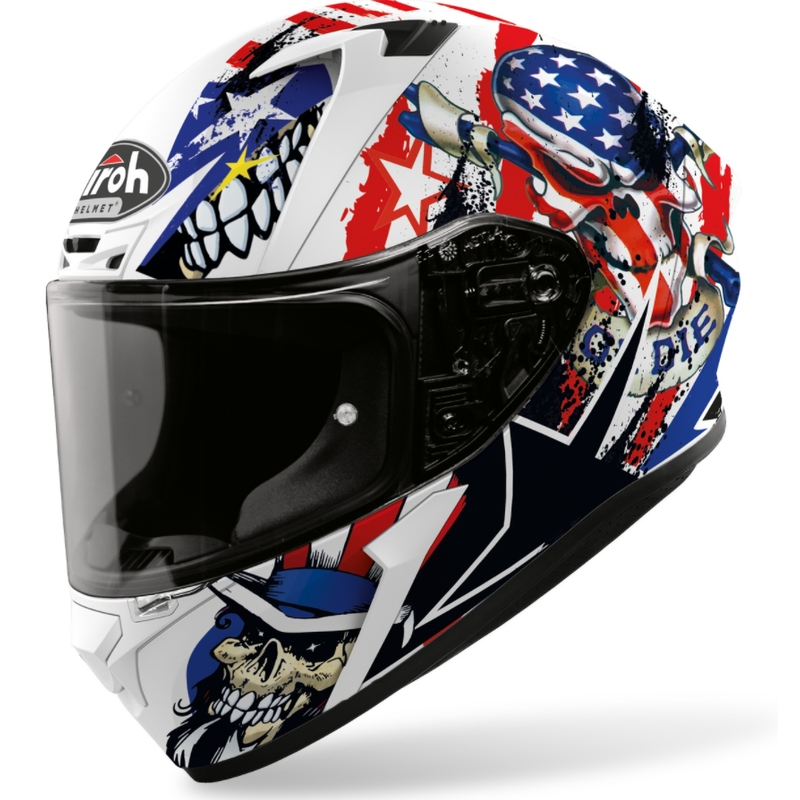 Integrální přilba Airoh Valor Uncle Sam bílo-modro-červená