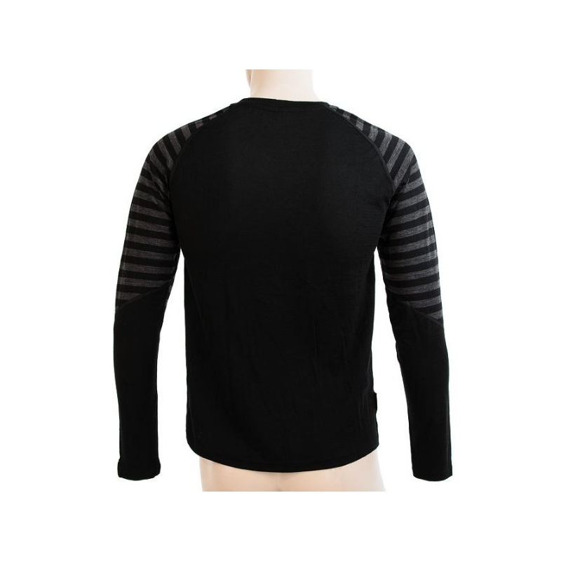 Pánské funkční tričko Sensor Merino Active černo-šedé - dlouhý rukáv výprodej