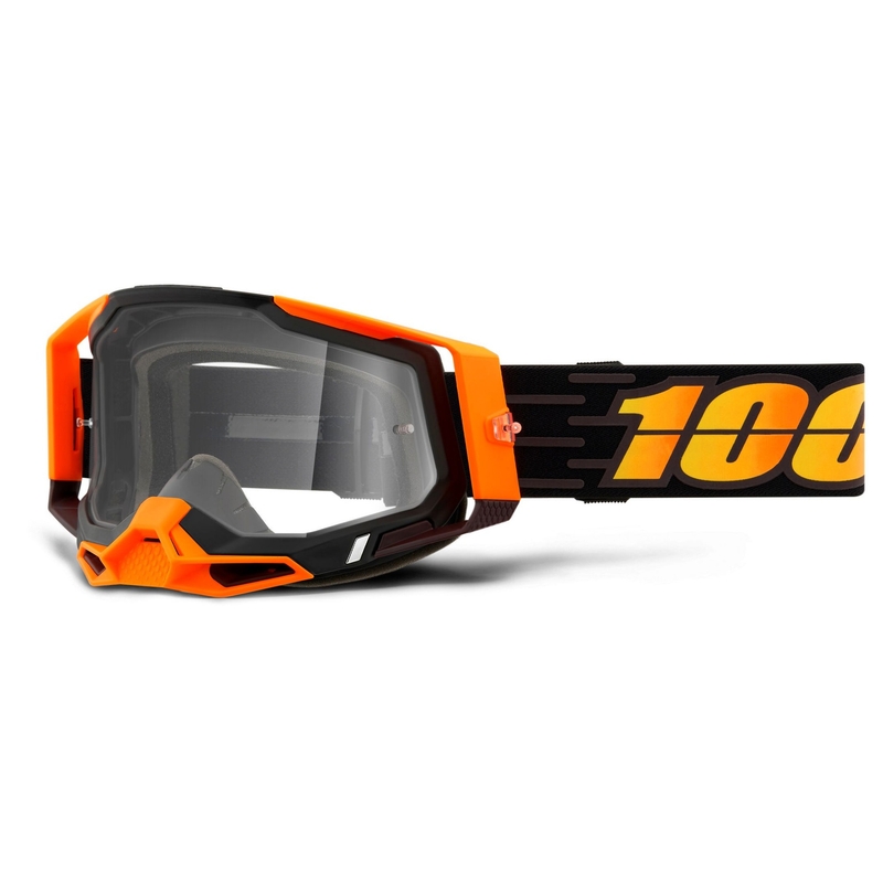 Motokrosové brýle 100% RACECRAFT 2 černo-oranžové (čiré plexi)
