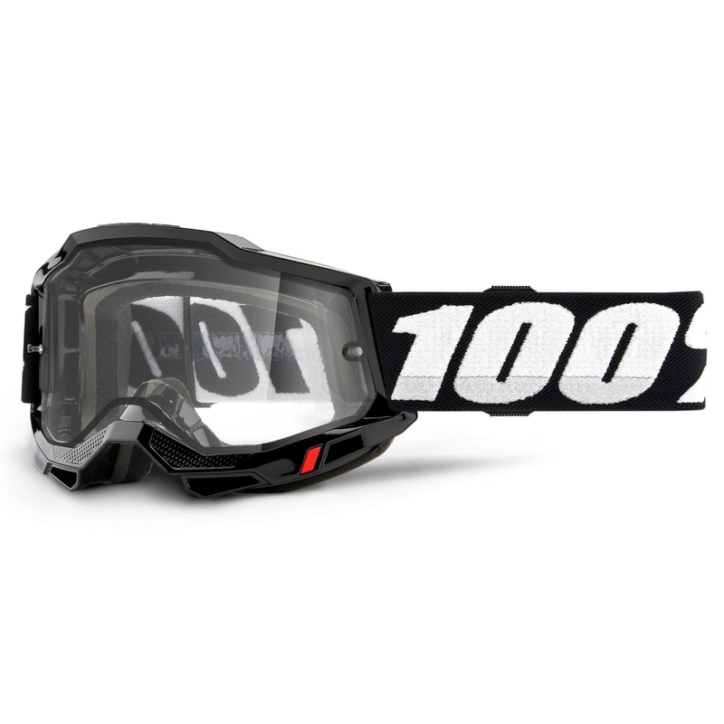 Motorcrossbril 100% ACCURI 2 zwart (dubbel helder plexi)