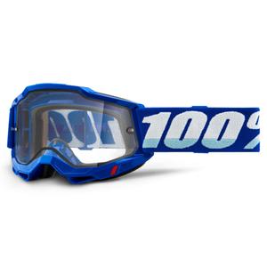 Motorcrossbril 100% ACCURI 2 blauw (dubbel helder plexi)