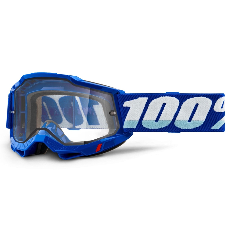 Motorcrossbril 100% ACCURI 2 blauw (dubbel helder plexi)