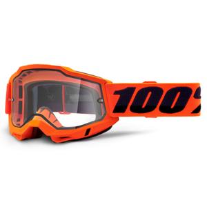 Motorcrossbril 100% ACCURI 2 oranje (dubbel helder plexi)