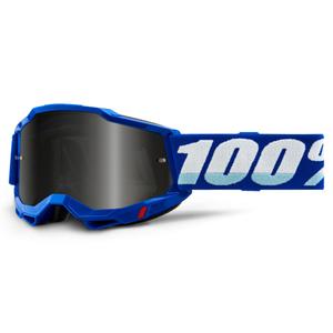 Motorcrossbril 100% ACCURI 2 blauw (gerookt plexi)