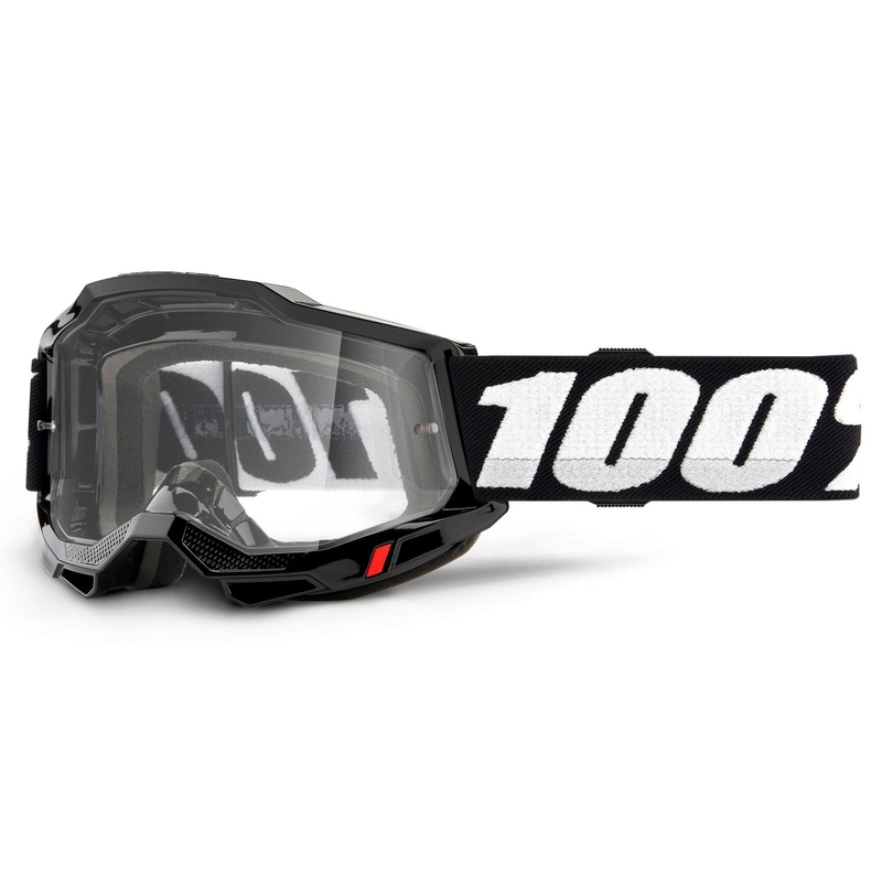 Motorcrossbril 100% ACCURI 2 OTG zwart (helder plexi)