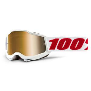 Kinder motorcrossbril 100% ACCURI 2 wit (goud plexi)