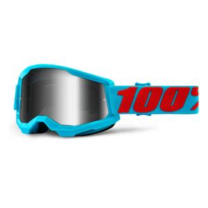 Motorcrossbril 100% STRATA 2 Summit blauw (zilver gespiegeld plexi)
