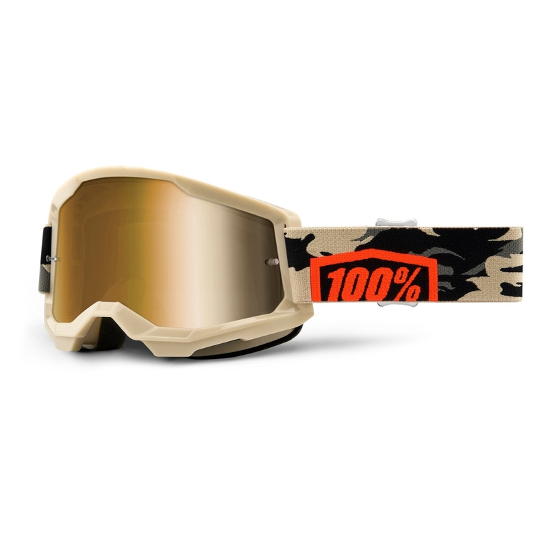 Motorcrossbril 100% STRATA 2 Kombat - True beige (goud plexi)