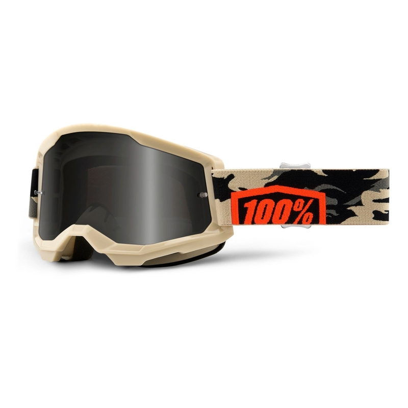 Motorcrossbril 100% STRATA 2 Sand Kombat beige (gerookt plexi)