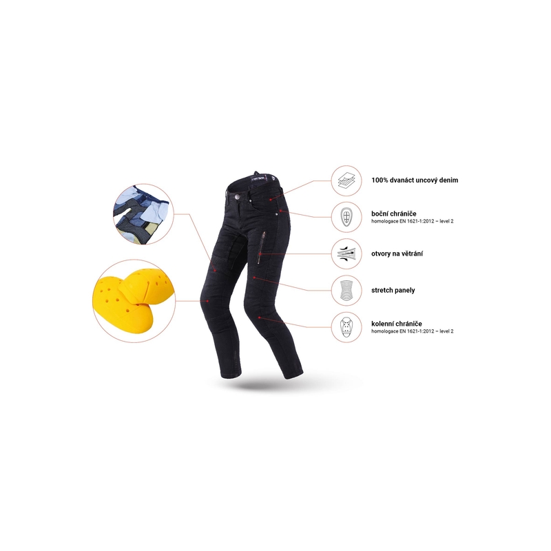 Damesjeans Street Racer Stretch II Slim fit CE zwart