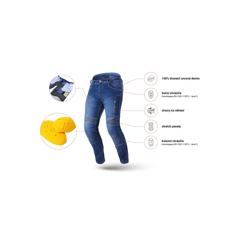 Street Racer Basic II CE Blauw Cropped Motorcycle Jeans
