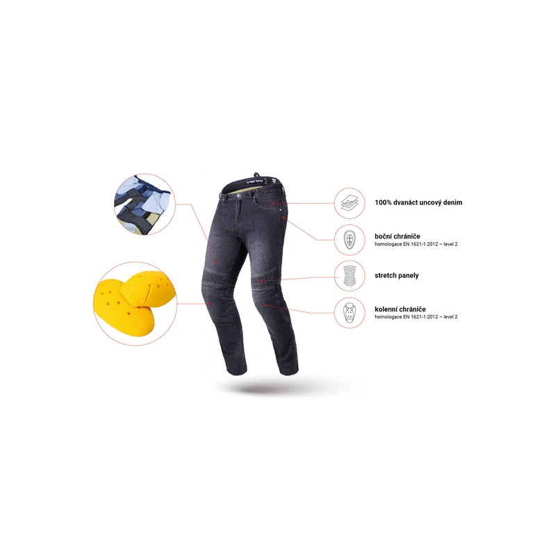 Street Racer Spike II CE Zwarte Motorfiets Jeans