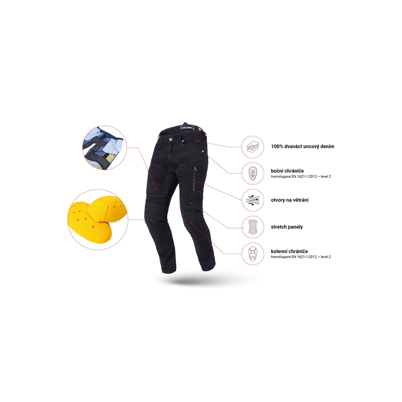 Street Racer Stretch II CE Motorjeans Zwart