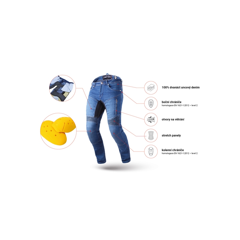 Street Racer Stretch II CE Blauw Cropped Motorcycle Jeans