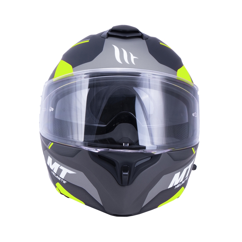 Vyklápěcí přilba na motorku MT Storm ST-ONE černo-šedo-fluo žlutá výprodej