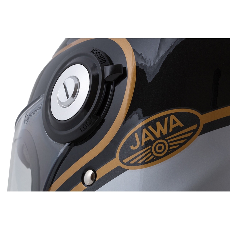 Integraal motorhelm Cassida Fibre Jawa Sport zwart-zilver-goud
