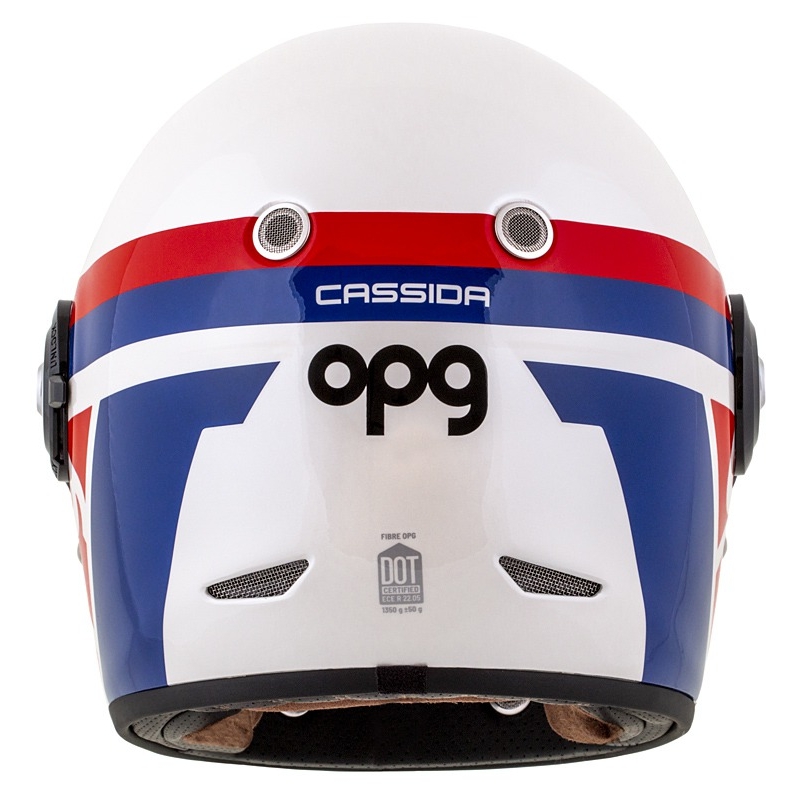 Cassida Fibre OPG integraal motorhelm wit-blauw-rood