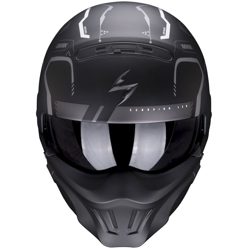 Open helm met masker Scorpion EXO-COMBAT EVO Ram zwart-zilver mat