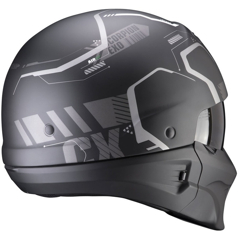 Open helm met masker Scorpion EXO-COMBAT EVO Ram zwart-zilver mat