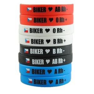 Moto Biker armband met bloedgroep AB RH-