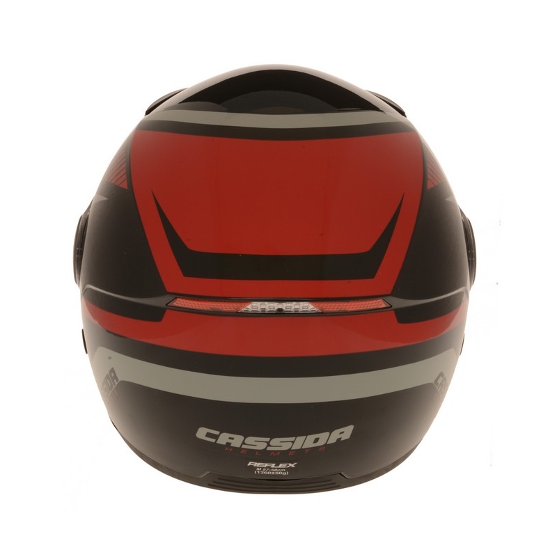 Cassida Reflex open motorhelm zwart-rood-grijs