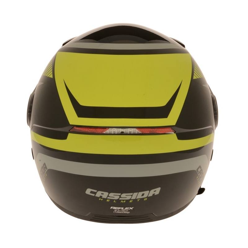 Cassida Reflex open motorhelm zwart-zilver-fluogeel