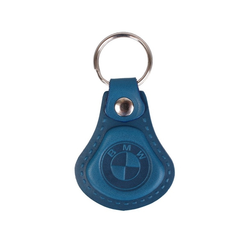 Leren sleutelhanger BMW blauw