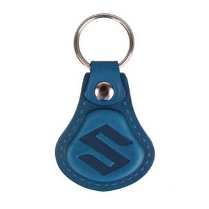 Leren sleutelhanger Suzuki blauw