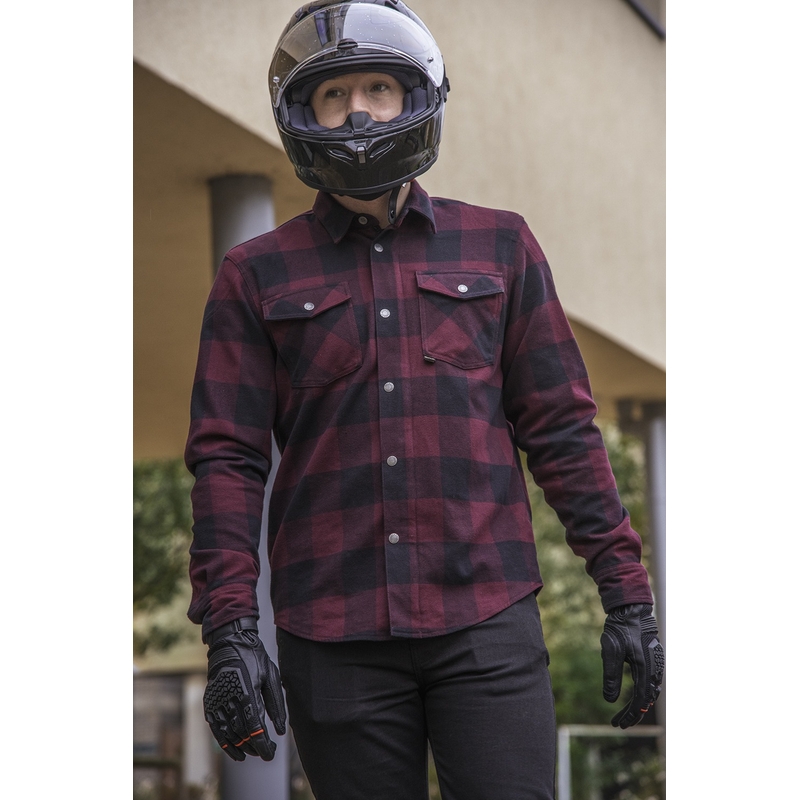 Oxford Kickback 2.0 motorshirt rood en zwart uitverkoop
