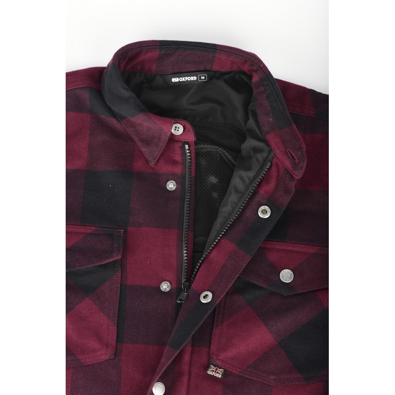 Oxford Kickback 2.0 motorshirt rood en zwart uitverkoop