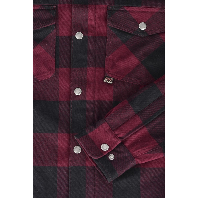 Oxford Kickback 2.0 motorshirt rood en zwart uitverkoop