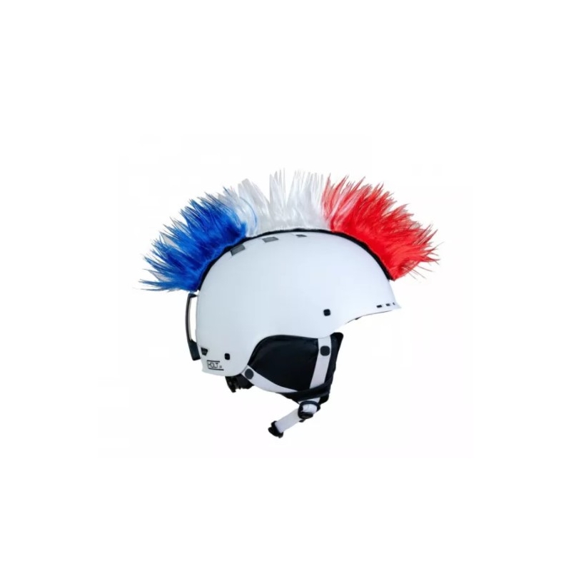 Mohawk blauw-wit-rode helmmuts
