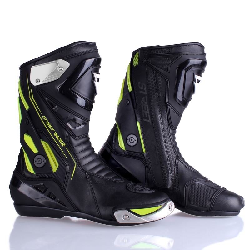Street Racer GTR motorlaarzen zwart-fluo geel