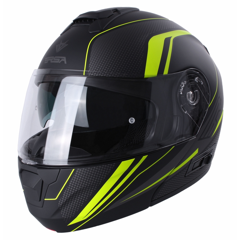 RSA Rival zwart-grijs-fluo geel tip-up motorhelm