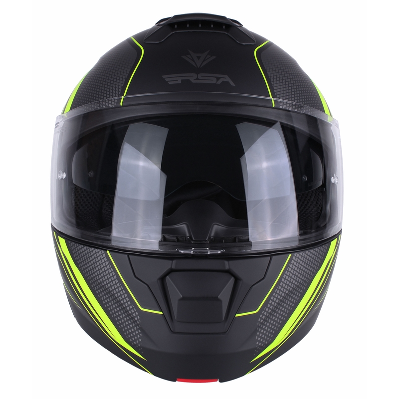 RSA Rival zwart-grijs-fluo geel tip-up motorhelm