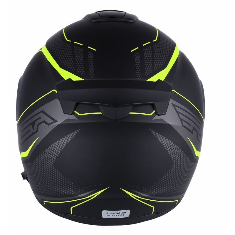 RSA Rival zwart-grijs-fluo geel tip-up motorhelm