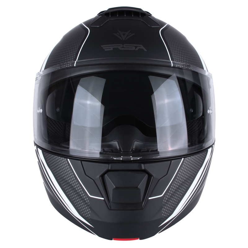 RSA Rival zwart-grijs-wit opklapbare motorhelm uitverkoop