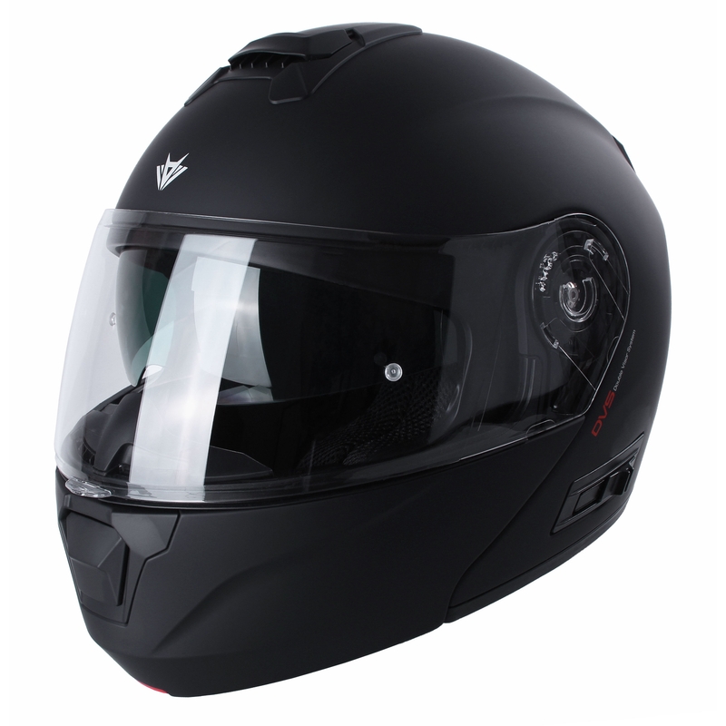 RSA Rival flip-up motorhelm, matzwart