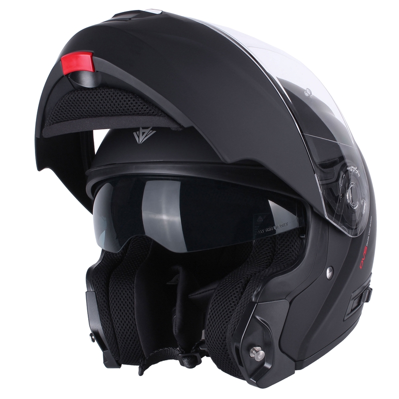 RSA Rival flip-up motorhelm, matzwart