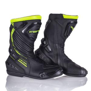 Street Racer Zwart-Fluo Geel Motorlaarzen