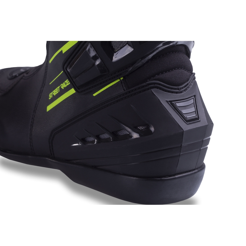 Street Racer Zwart-Fluo Geel Motorlaarzen