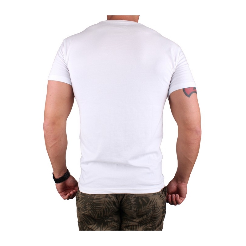 T-shirt s motivem MotoZem Rijd je leven wit uitverkoop