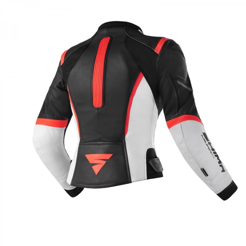 Dames Shima Miura 2.0 Zwart-Wit-Fluorrood Motorjack