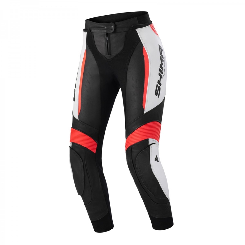 Shima Miura 2.0 zwart-wit-fluorode motorbroek voor dames