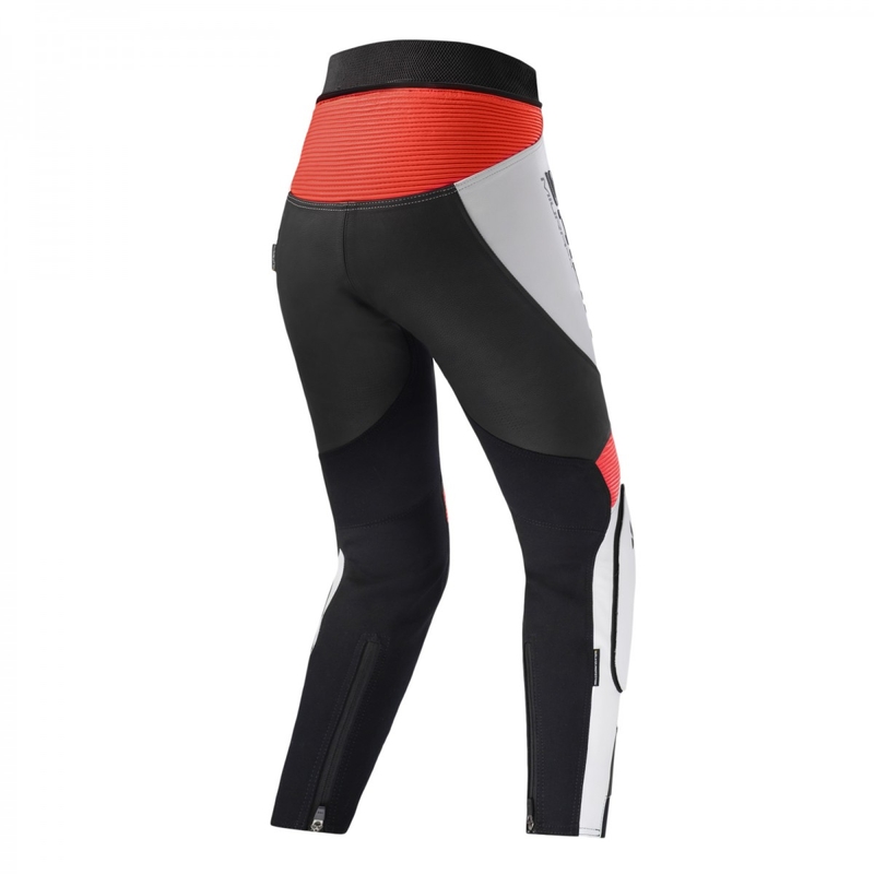 Shima Miura 2.0 zwart-wit-fluorode motorbroek voor dames