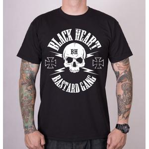 Heren T-shirt Black Heart Bastard Skull zwart