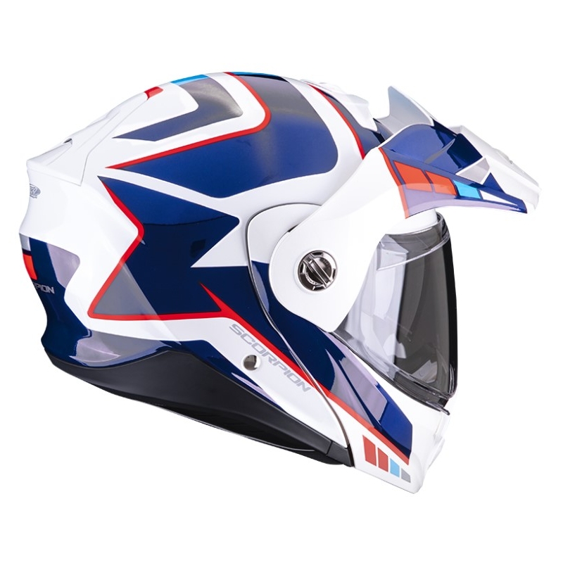 Motorhelm SCORPION ADX-2 CAMINO parel wit-blauw-rood uitverkoop