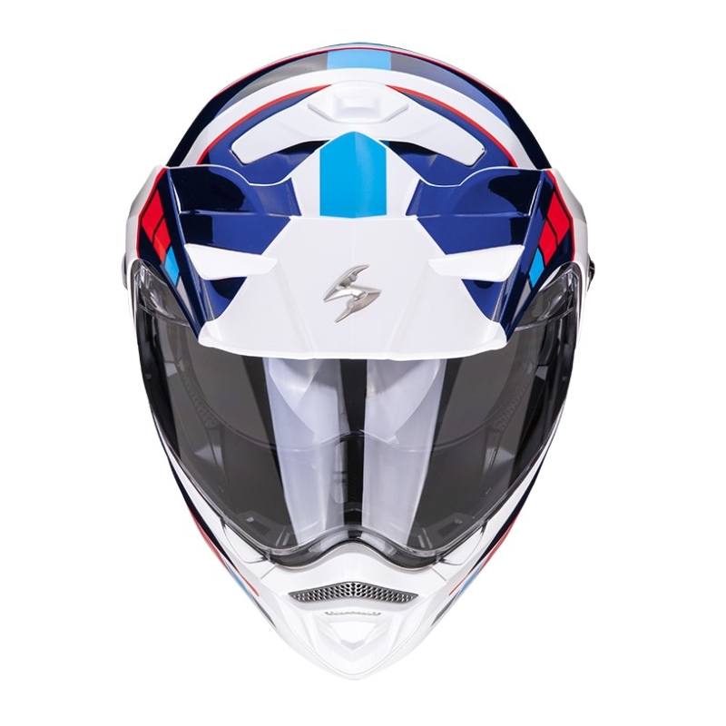 Motorhelm SCORPION ADX-2 CAMINO parel wit-blauw-rood uitverkoop