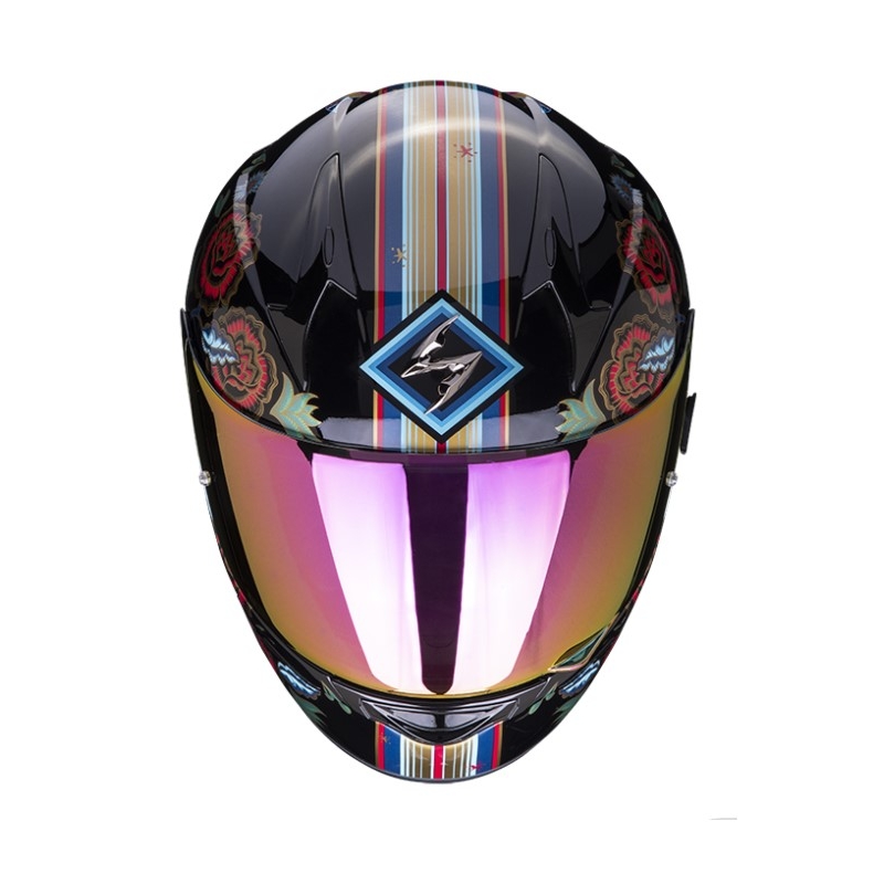 Integrální přilba na motorku SCORPION EXO-390 CHICA II černo-modro-růžová